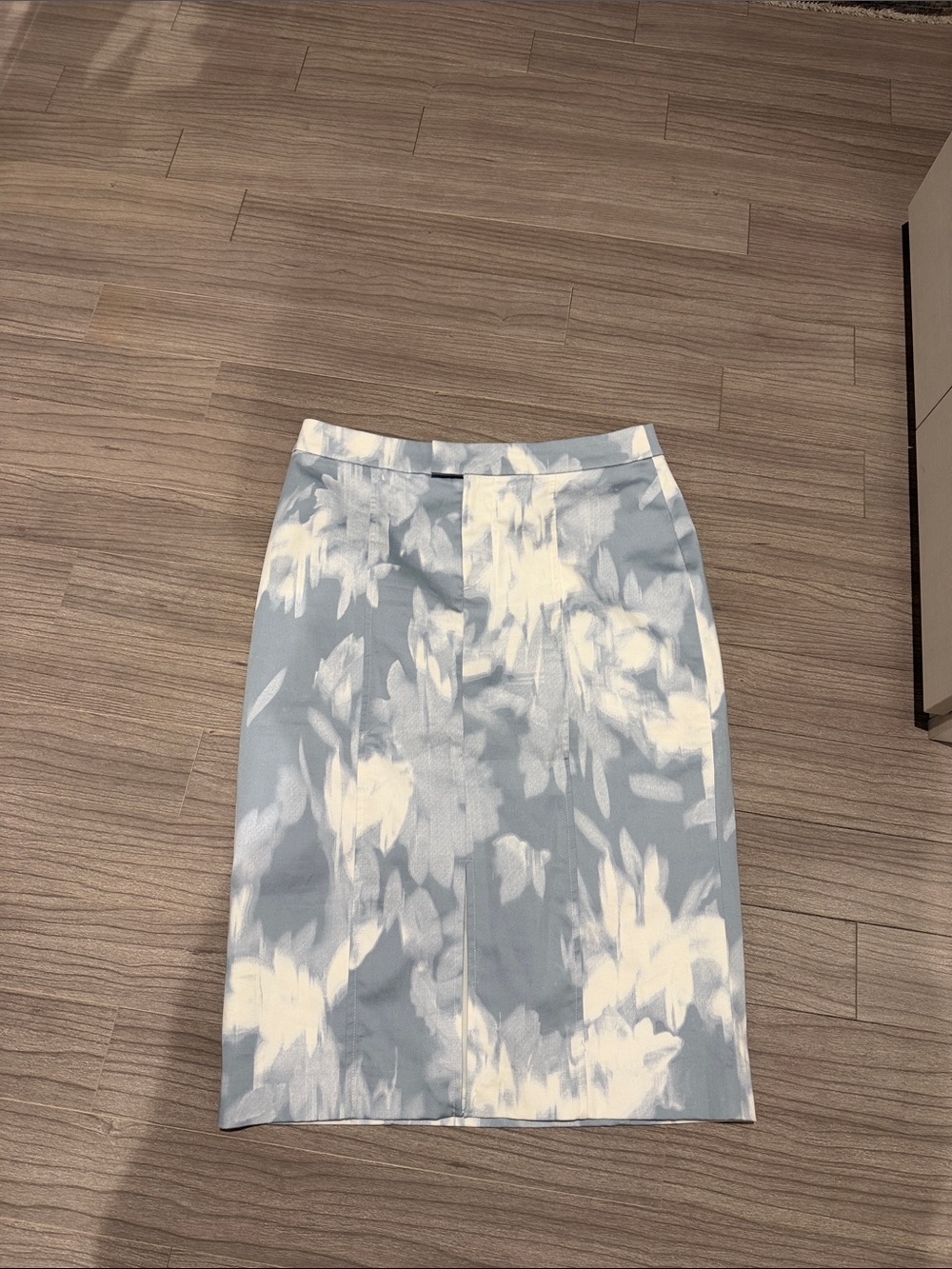 Banana Republic Light Blue and White Floral Pencil Skirt